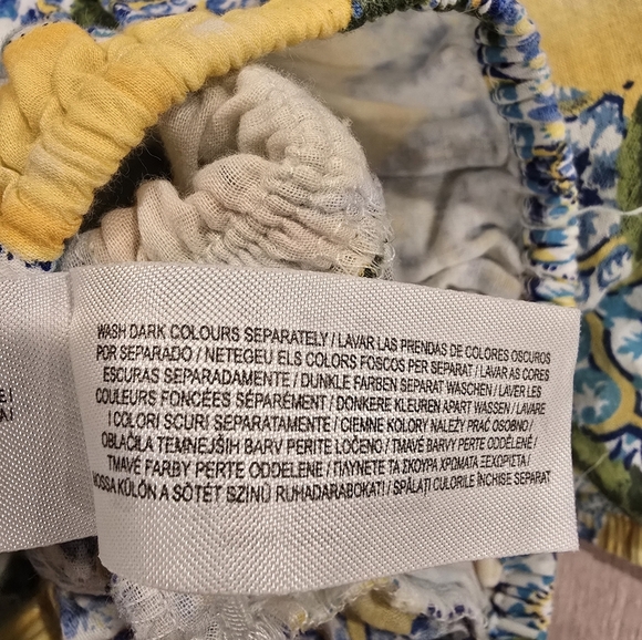 Primark Women’s Yellow Blue Multicolor Crop Top Blouse Short Sleeves Size US 12. - Picture 8 of 10